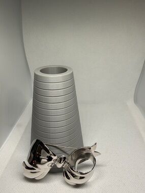 Monet Brooch Silver-Tone Metal Bow Mid 20th Century Vintage